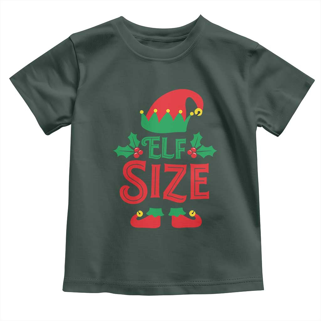 Cute First Christmas ELF Size Toddler T Shirt TS09 Dark Forest Green Print Your Wear