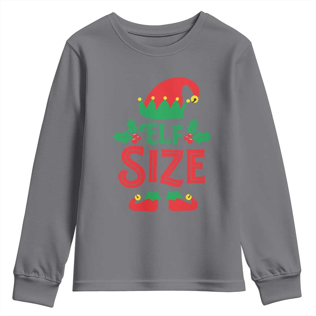 Cute First Christmas ELF Size Youth Sweatshirt TS09 Charcoal Print Your Wear