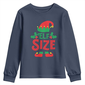 Cute First Christmas ELF Size Youth Sweatshirt TS09 Navy Print Your Wear