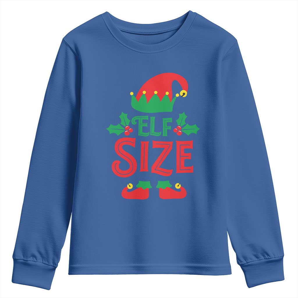 Cute First Christmas ELF Size Youth Sweatshirt TS09 Royal Blue Print Your Wear