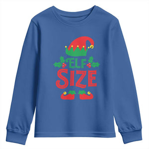 Cute First Christmas ELF Size Youth Sweatshirt TS09 Royal Blue Print Your Wear