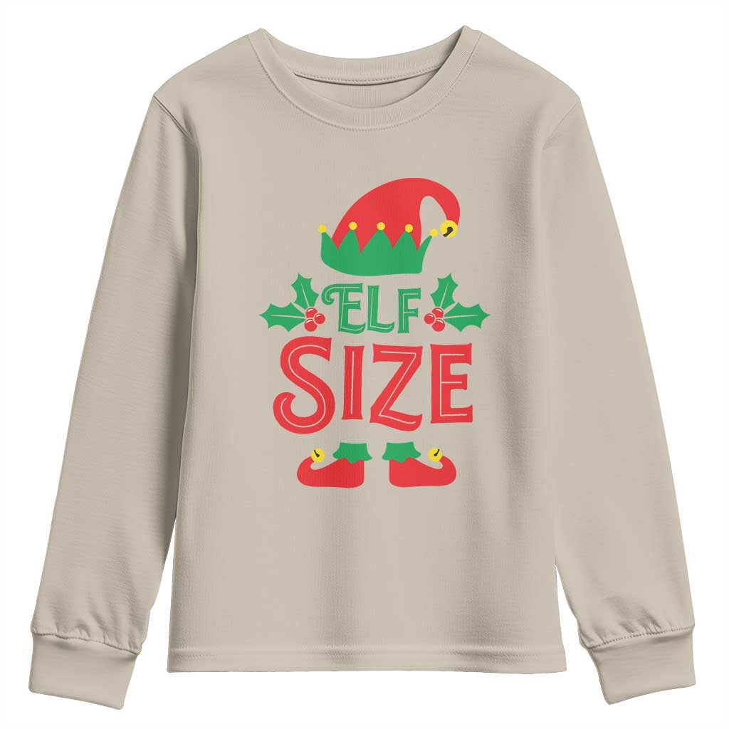 Cute First Christmas ELF Size Youth Sweatshirt TS09 Sand Print Your Wear