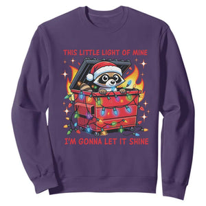 Funny Christmas Sweatshirt This Little Light Of Mine Lil Dumpster Fire TS09 Purple Print Your Wear