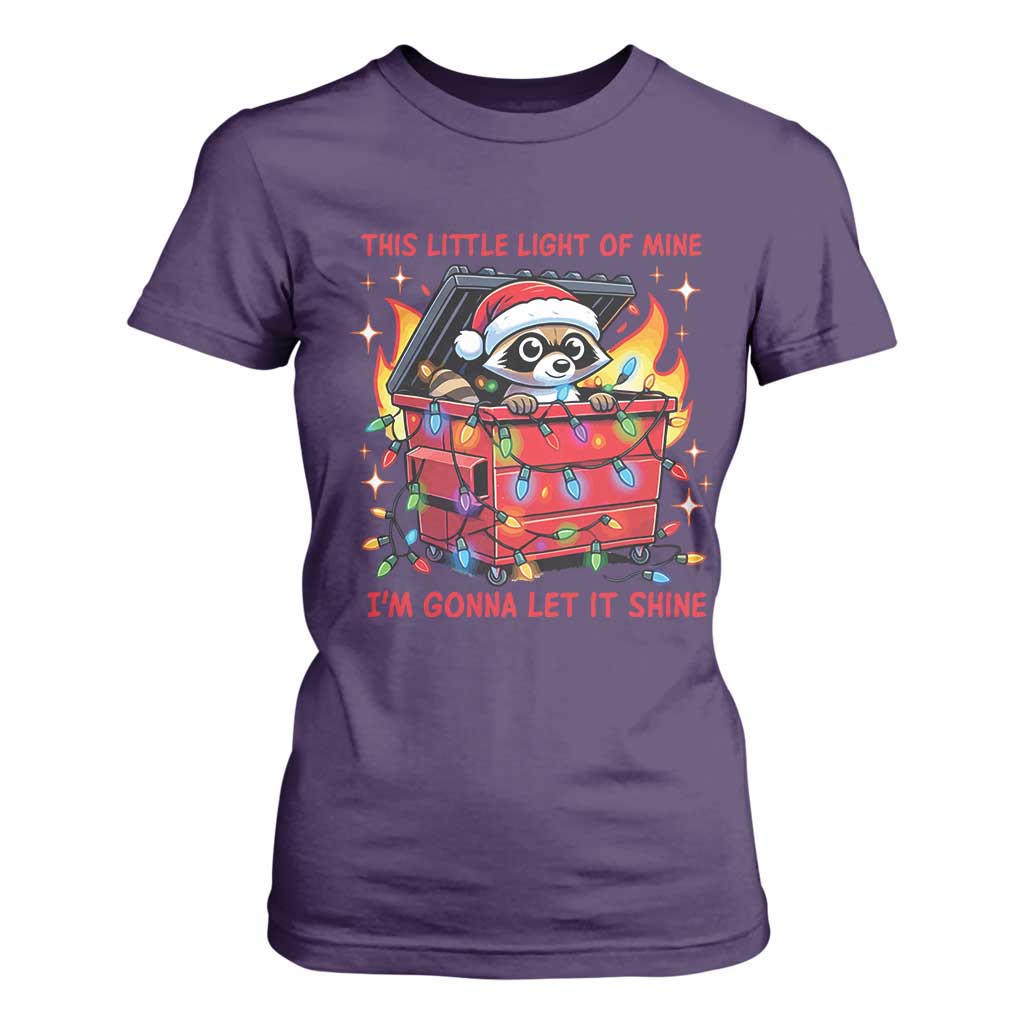 Funny Christmas T Shirt For Women This Little Light Of Mine Lil Dumpster Fire TS09 Purple Print Your Wear