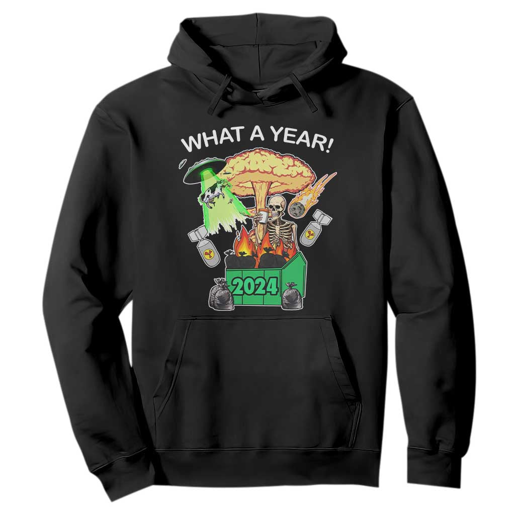 Funny Christmas What A Year Dumpster Fire Hoodie TS09 Black Print Your Wear