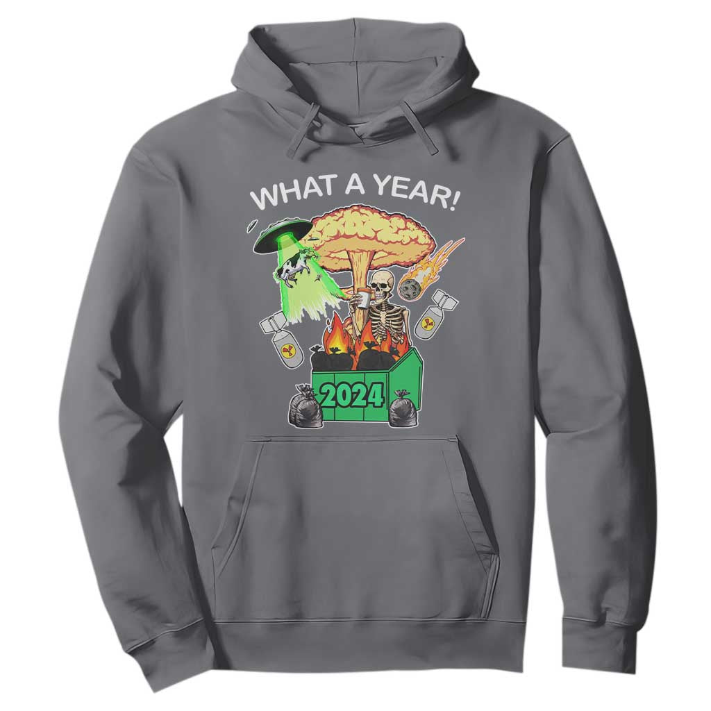 Funny Christmas What A Year Dumpster Fire Hoodie TS09 Charcoal Print Your Wear