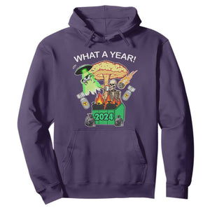 Funny Christmas What A Year Dumpster Fire Hoodie TS09 Purple Print Your Wear