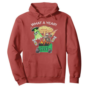 Funny Christmas What A Year Dumpster Fire Hoodie TS09 Red Print Your Wear
