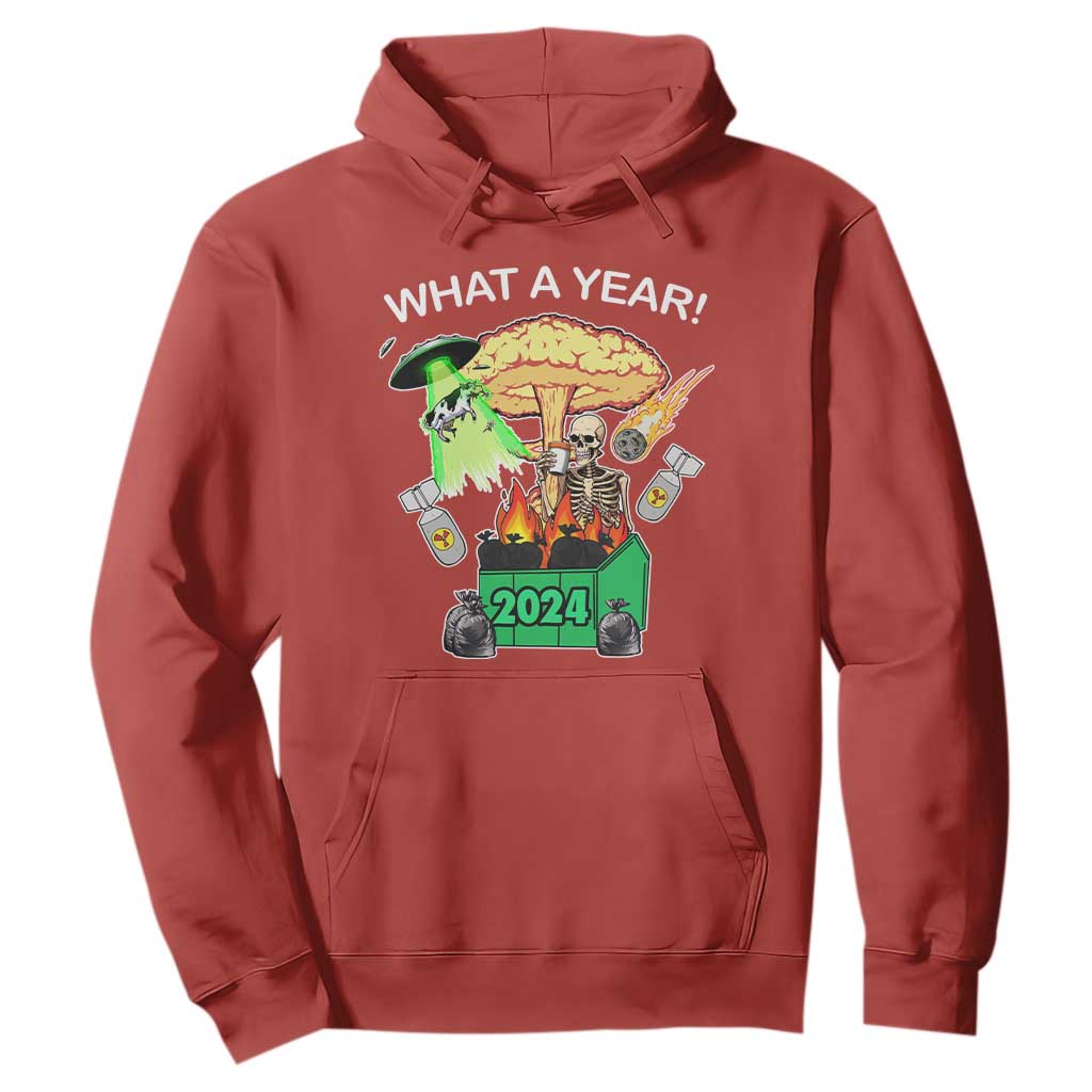 Funny Christmas What A Year Dumpster Fire Hoodie TS09 Red Print Your Wear