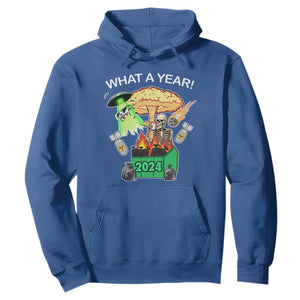 Funny Christmas What A Year Dumpster Fire Hoodie TS09 Royal Blue Print Your Wear