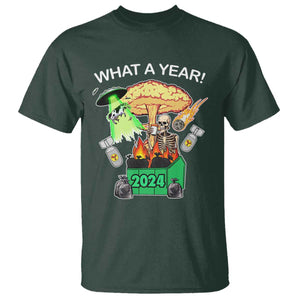 Funny Christmas What A Year Dumpster Fire T Shirt TS09 Dark Forest Green Print Your Wear