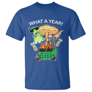 Funny Christmas What A Year Dumpster Fire T Shirt TS09 Royal Blue Print Your Wear