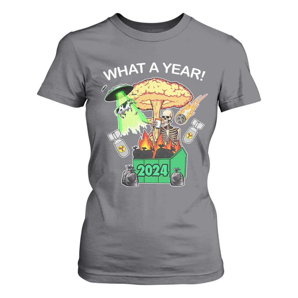 Funny Christmas What A Year Dumpster Fire T Shirt For Women TS09 Charcoal Print Your Wear
