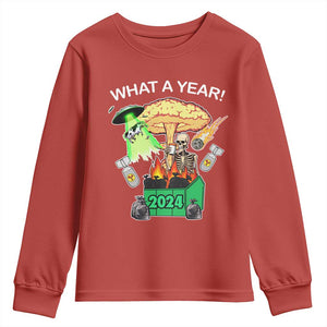 Funny Christmas What A Year Dumpster Fire Youth Sweatshirt TS09 Red Print Your Wear