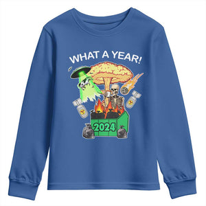 Funny Christmas What A Year Dumpster Fire Youth Sweatshirt TS09 Royal Blue Print Your Wear