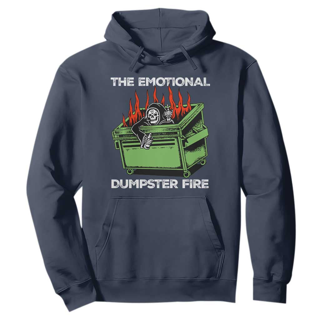 Funny Emotional Dumpster Fire Skeleton Hoodie TS09 Navy Print Your Wear