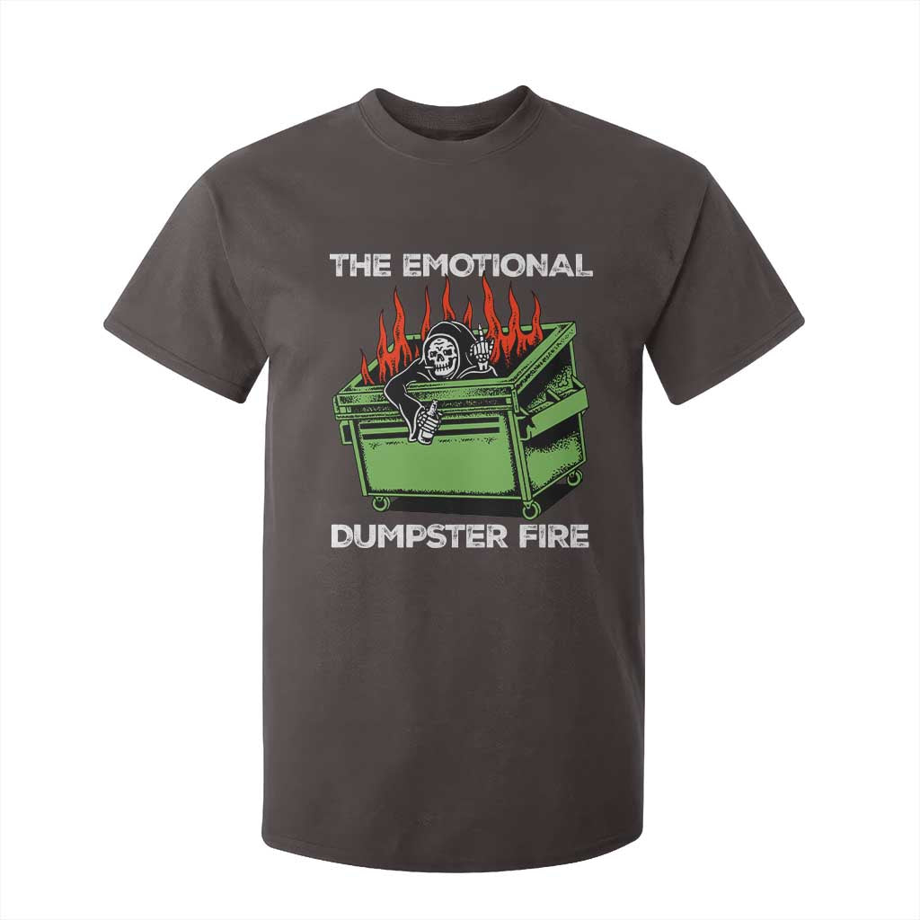 Funny Emotional Dumpster Fire Skeleton T Shirt For Kid TS09 Dark Chocolate Print Your Wear