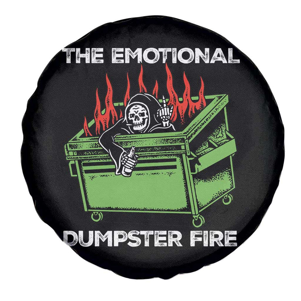 Funny Emotional Dumpster Fire Skeleton Spare Tire Cover TS09 Print Your Wear