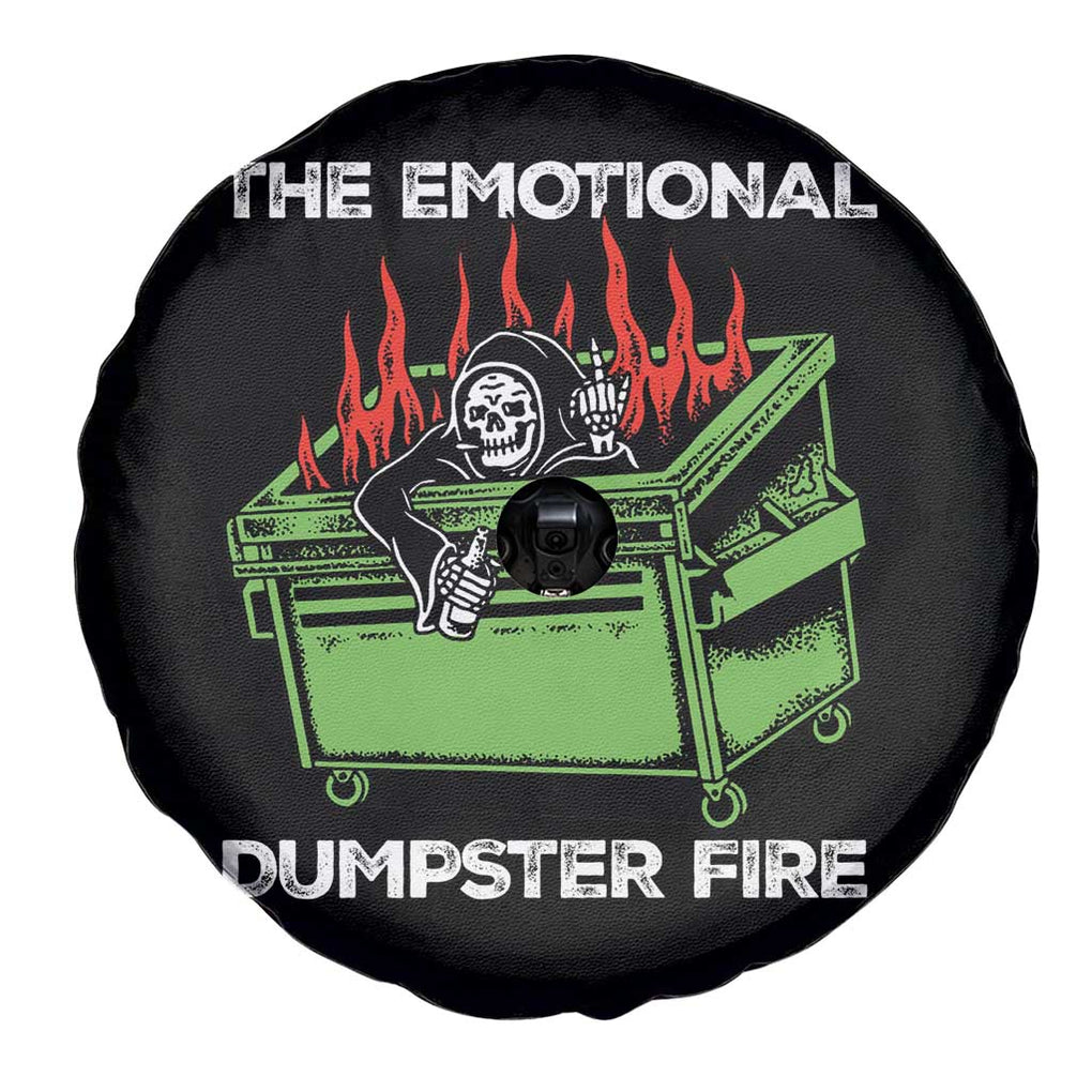 Funny Emotional Dumpster Fire Skeleton Spare Tire Cover TS09 Print Your Wear