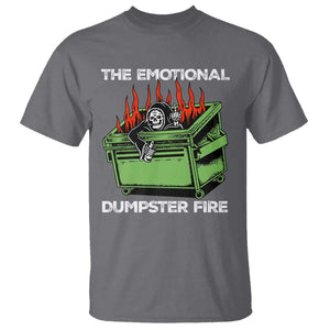 Funny Emotional Dumpster Fire Skeleton T Shirt TS09 Charcoal Print Your Wear