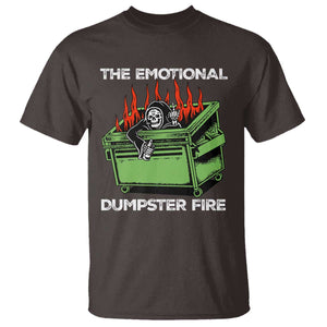 Funny Emotional Dumpster Fire Skeleton T Shirt TS09 Dark Chocolate Print Your Wear