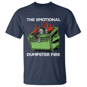 Funny Emotional Dumpster Fire Skeleton T Shirt TS09 Navy Print Your Wear