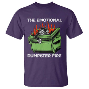 Funny Emotional Dumpster Fire Skeleton T Shirt TS09 Purple Print Your Wear