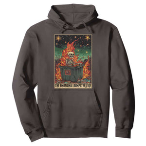 Emotional Dumpster Fire Skeleton Tarot Card Hoodie TS09 Dark Chocolate Print Your Wear