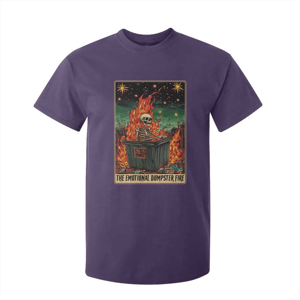 Emotional Dumpster Fire Skeleton Tarot Card T Shirt For Kid TS09 Purple Print Your Wear
