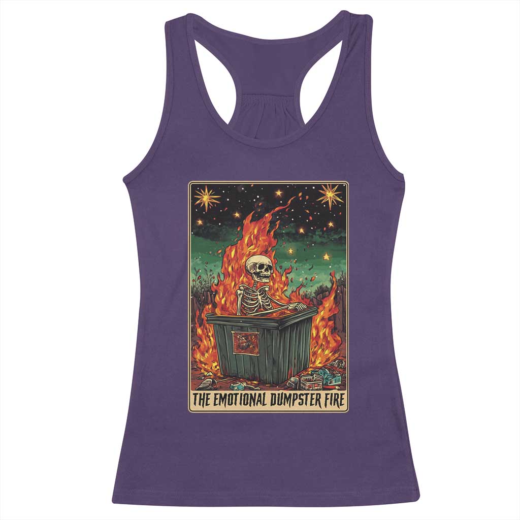 Emotional Dumpster Fire Skeleton Tarot Card Racerback Tank Top TS09 Purple Print Your Wear