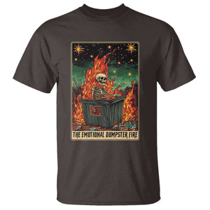 Emotional Dumpster Fire Skeleton Tarot Card T Shirt TS09 Dark Chocolate Print Your Wear