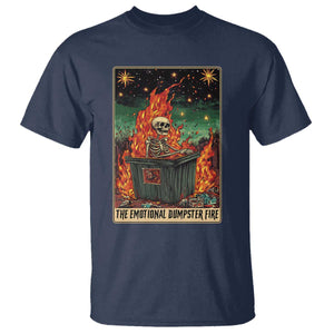 Emotional Dumpster Fire Skeleton Tarot Card T Shirt TS09 Navy Print Your Wear