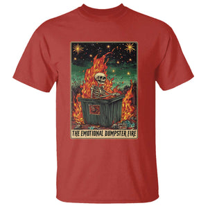 Emotional Dumpster Fire Skeleton Tarot Card T Shirt TS09 Red Print Your Wear