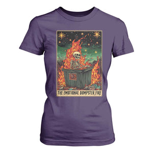 Emotional Dumpster Fire Skeleton Tarot Card T Shirt For Women TS09 Purple Print Your Wear