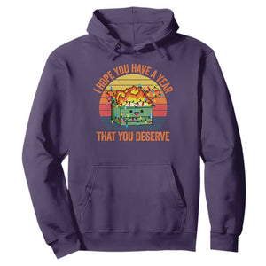 Funny Christmas Dumpster Fire Hoodie I Hope You Have The Year That You Deserve TS09 Purple Print Your Wear