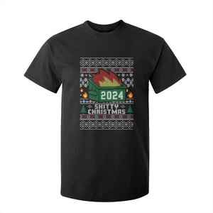Funny Shitty Christmas 2024 Dumpster Fire T Shirt For Kid TS09 Black Print Your Wear