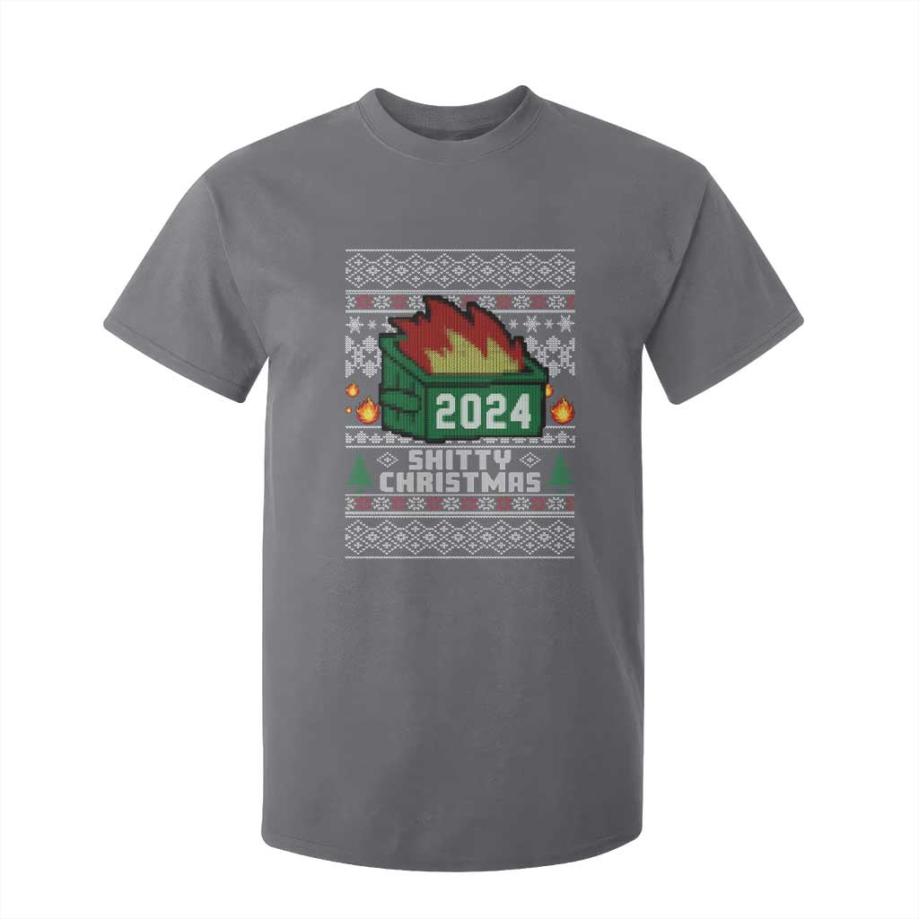 Funny Shitty Christmas 2024 Dumpster Fire T Shirt For Kid TS09 Charcoal Print Your Wear