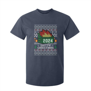 Funny Shitty Christmas 2024 Dumpster Fire T Shirt For Kid TS09 Navy Print Your Wear