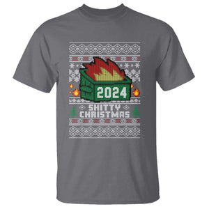 Funny Shitty Christmas 2024 Dumpster Fire T Shirt TS09 Charcoal Print Your Wear