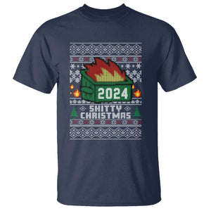 Funny Shitty Christmas 2024 Dumpster Fire T Shirt TS09 Navy Print Your Wear