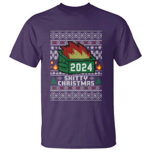 Funny Shitty Christmas 2024 Dumpster Fire T Shirt TS09 Purple Print Your Wear