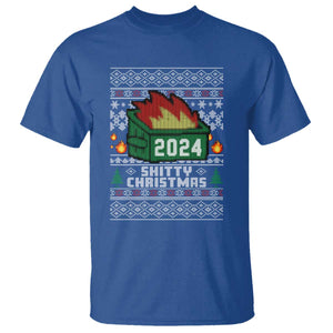 Funny Shitty Christmas 2024 Dumpster Fire T Shirt TS09 Royal Blue Print Your Wear
