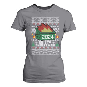 Funny Shitty Christmas 2024 Dumpster Fire T Shirt For Women TS09 Charcoal Print Your Wear