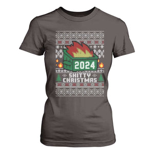 Funny Shitty Christmas 2024 Dumpster Fire T Shirt For Women TS09 Dark Chocolate Print Your Wear
