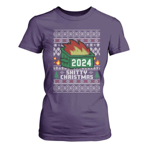 Funny Shitty Christmas 2024 Dumpster Fire T Shirt For Women TS09 Purple Print Your Wear