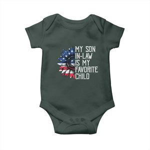 Funny My Son In Law Is My Favorite Child Baby Onesie American Flag Sunflower TS09 Print Your Wear
