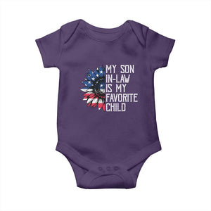 Funny My Son In Law Is My Favorite Child Baby Onesie American Flag Sunflower TS09 Purple Print Your Wear