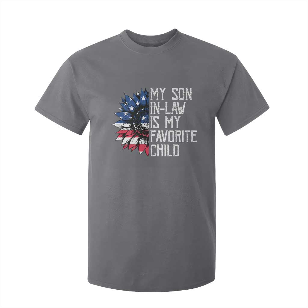Funny My Son In Law Is My Favorite Child T Shirt For Kid American Flag Sunflower TS09 Charcoal Print Your Wear