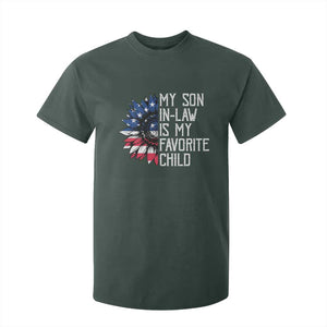 Funny My Son In Law Is My Favorite Child T Shirt For Kid American Flag Sunflower TS09 Dark Forest Green Print Your Wear