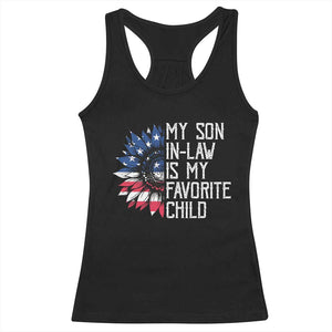 Funny My Son In Law Is My Favorite Child Racerback Tank Top American Flag Sunflower TS09 Black Print Your Wear